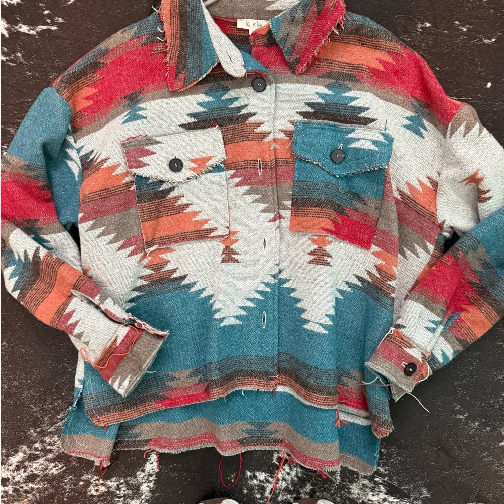 LA MIEL Multicolor Geometric Jacket